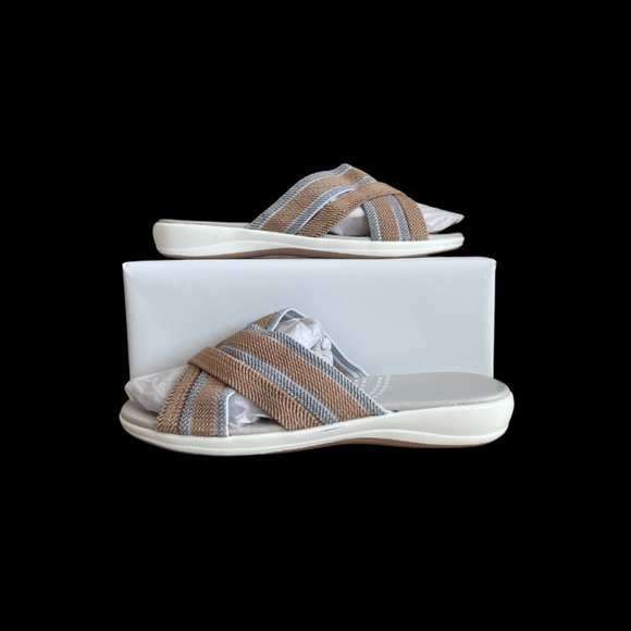 Shoes - Women's Cross Strap Wedge Slides/Sandals-Size 9-NWOT
